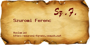 Szuromi Ferenc névjegykártya