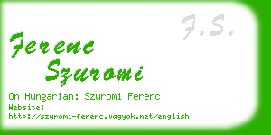 ferenc szuromi business card